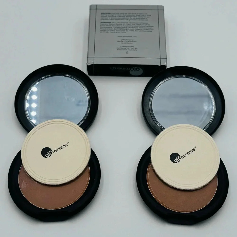 Glo Minerals GloMinerals GloPressed Base Honey Dark - .35 oz / 9.9g Lot Of 2 USA